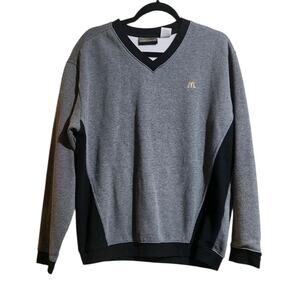 Mcdonalds Sweatshirt Mens XL Gray Black Employee Stamp Logo Sweater Food Uniform